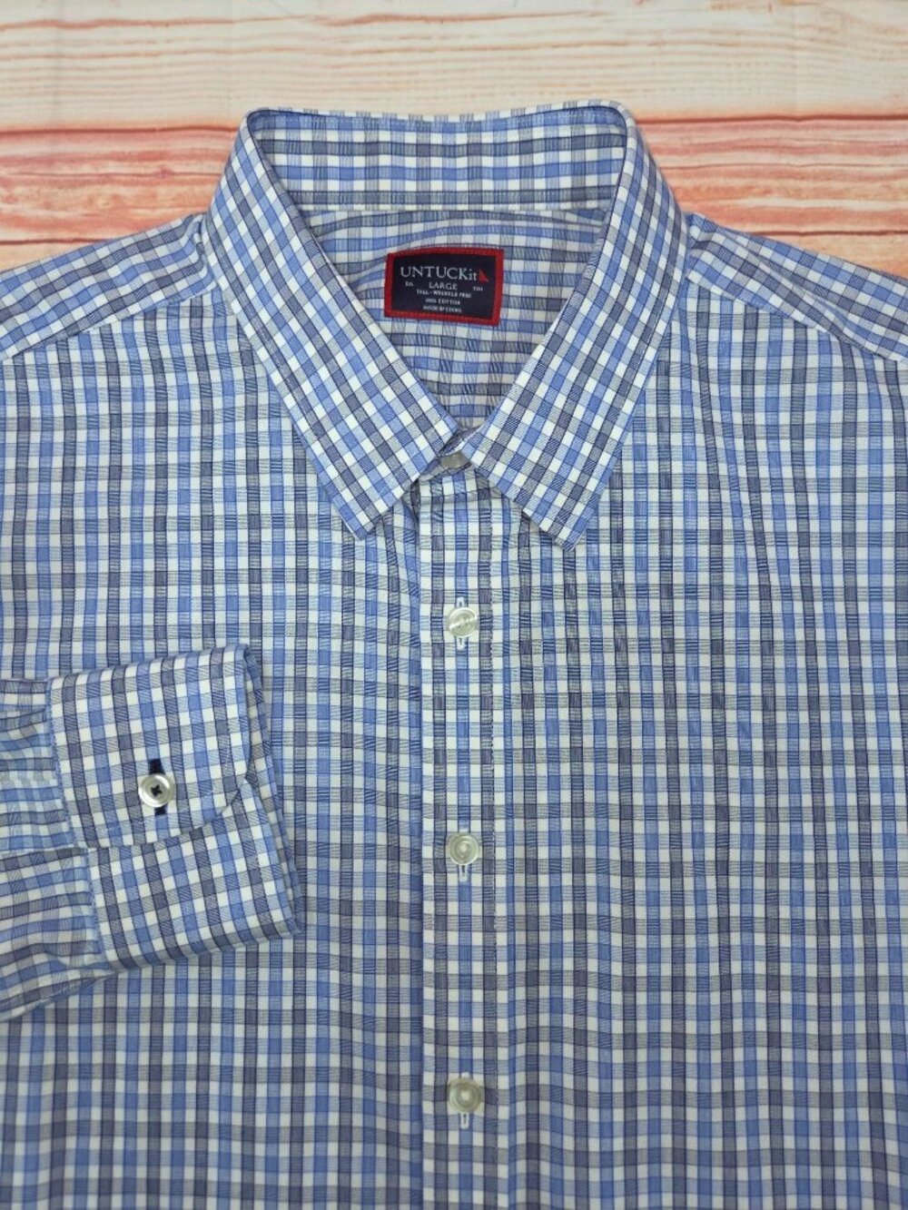 UNTUCKit Wrinkle-Free Blue Check Button-Down Shirt LT